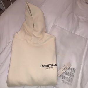 fog essentials cream hoodie